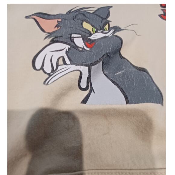 Tom and Jerry Double sided graphic hoodie Cream Size Small - Picture 3 of 8